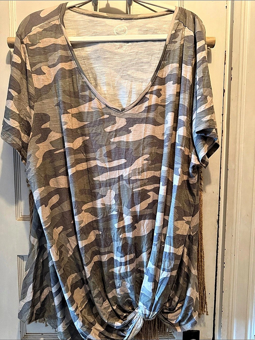 24/7 Comfort Apparel Women's Camo Short Sleeve Top 3x